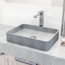 Dunn 14" Concrete Vessel Bathroom Sink with 1.2 GPM Deck Mounted Bathroom Faucet and Pop-Up Drain Assembly