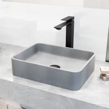 Dunn 12" Concrete Vessel Bathroom Sink with 1.2 GPM Deck Mounted Bathroom Faucet and Pop-Up Drain Assembly