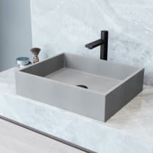Coca 19" Concrete Vessel Bathroom Sink with 1.2 GPM Deck Mounted Bathroom Faucet and Pop-Up Drain Assembly