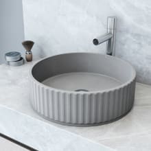 Windsor 16" Concrete Vessel Bathroom Sink with 1.2 GPM Deck Mounted Bathroom Faucet and Pop-Up Drain Assembly
