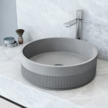 Cypress 16" Concrete Vessel Bathroom Sink with 1.2 GPM Deck Mounted Bathroom Faucet and Pop-Up Drain Assembly
