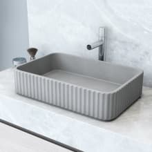 Windsor 14" Concrete Vessel Bathroom Sink with 1.2 GPM Deck Mounted Bathroom Faucet and Pop-Up Drain Assembly