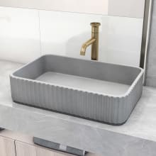 Windsor 13" Concrete Vessel Bathroom Sink with 1.2 GPM Deck Mounted Bathroom Faucet and Pop-Up Drain Assembly
