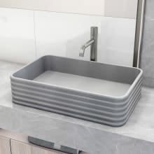 Cadman 14" Concrete Vessel Bathroom Sink with 1.2 GPM Deck Mounted Bathroom Faucet and Pop-Up Drain Assembly
