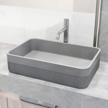 Cypress 14" Concrete Vessel Bathroom Sink with 1.2 GPM Deck Mounted Bathroom Faucet and Pop-Up Drain Assembly