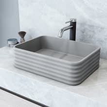 Cadman 13" Concrete Vessel Bathroom Sink with 1.2 GPM Deck Mounted Bathroom Faucet and Pop-Up Drain Assembly