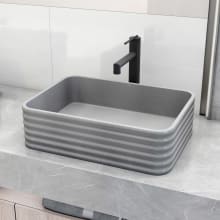 Cadman 13" Concrete Vessel Bathroom Sink with 1.2 GPM Deck Mounted Bathroom Faucet and Pop-Up Drain Assembly