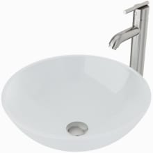 Seville 16-1/2" Glass Vessel Bathroom Sink with 1.2 GPM Deck Mounted Bathroom Faucet and Pop-Up Drain Assembly