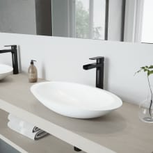 Wisteria 23-1/8" Solid Surface Vessel Bathroom Sink with 1.2 GPM Deck Mounted Bathroom Faucet and Pop-Up Drain Assembly