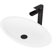 Wisteria 23-1/8" Solid Surface Vessel Bathroom Sink with 1.2 GPM Deck Mounted Bathroom Faucet and Pop-Up Drain Assembly