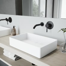 Magnolia 21-1/4" Solid Surface Vessel Bathroom Sink with 1.2 GPM Wall Mounted Bathroom Faucet and Pop-Up Drain Assembly