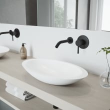 Wisteria 23-1/8" Solid Surface Vessel Bathroom Sink with 1.2 GPM Wall Mounted Bathroom Faucet and Pop-Up Drain Assembly