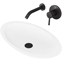 Wisteria 23" Oval Stone Composite Vessel Bathroom Sink with 1.2 GPM 5" Wall Mounted Bathroom Faucet and Pop-Up Drain Assembly