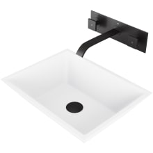 Vinca 18" Solid Surface Vessel Bathroom Sink with 1.2 GPM Wall Mounted Bathroom Faucet and Pop-Up Drain Assembly