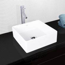 14-1/2" Matte Stone™ Bathroom Vessel Sink with Dior Single Hole Bathroom Faucet - Drain Assembly Included