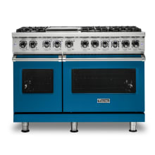 48 Inch Wide 7.27 Cu. Ft. Free Standing Dual Fuel Range with SureSpark Ignition System and Vari-Speed Dual Flow Convection