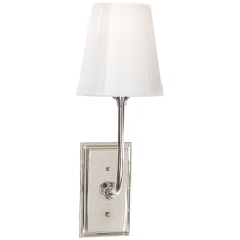 Hulton 17" Sconce with Crystal Backplate and Natural Linen Shade by Thomas O'Brien