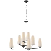 Fontaine 39" Large Offset Chandelier with Linen Shades by AERIN