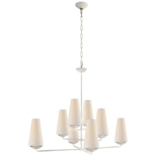 Fontaine 39" Large Offset Chandelier with Linen Shades by AERIN