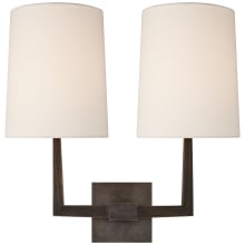 Ojai 17" Large Double Sconce with Linen Shade by Barbara Barry