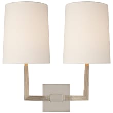 Ojai 17" Large Double Sconce with Linen Shade by Barbara Barry