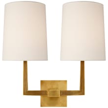 Ojai 17" Large Double Sconce with Linen Shade by Barbara Barry