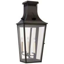 Belaire 30" Large 3/4 Wall Lantern in Blackened Copper with Clear Glass by Chapman & Myers