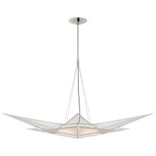 Ori 55" Medium Linear LED Chandelier with Clear Lined Glass by Kelly Wearstler