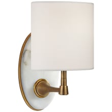 Casper 10" Small Alabaster Sconce with Linen Shade by Thomas O'Brien