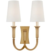 Delphia 17" Large Double Arm Sconce with Linen Shades by Thomas O'Brien