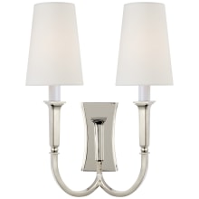 Delphia 17" Large Double Arm Sconce with Linen Shades by Thomas O'Brien