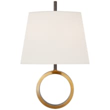 Simone 18" Small Sconce with Linen Shade by Thomas O'Brien