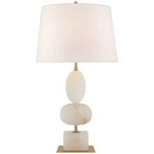 Dani 28" Medium Table Lamp in Alabaster with Linen Shade by Thomas O'Brien