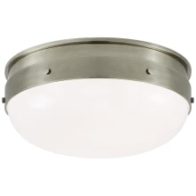 Hicks 13" Small Flush Mount with White Glass by Thomas O'Brien