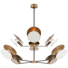 Osiris 54" Large Reflector Chandelier with Linen Diffusers by Thomas O'Brien