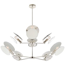 Osiris 54" Large Reflector Chandelier with Linen Diffusers by Thomas O'Brien