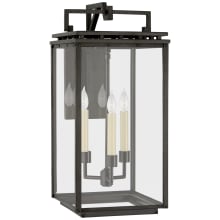 Cheshire 21" Medium Bracketed Wall Lantern in Aged Iron with Clear Glass by Chapman & Myers