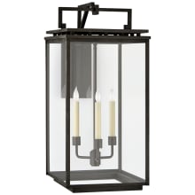 Cheshire 28" Large Bracketed Wall Lantern in Aged Iron with Clear Glass by Chapman & Myers