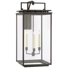 Cheshire 37" Grande Bracketed Wall Lantern in Aged Iron with Clear Glass by Chapman & Myers