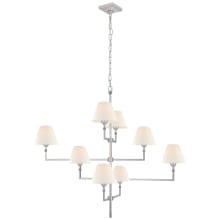 Jane 48" Large Offset Chandelier with Linen Shades by Alexa Hampton