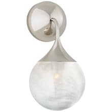 Cristol 12" Small Single Sconce with White Strie Glass by AERIN