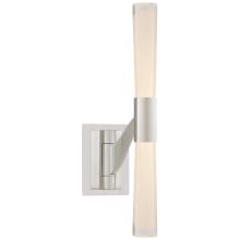 Brenta 19" LED Single Articulating Sconce with White Glass by AERIN