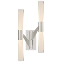 Brenta 21" LED Double Articulating Sconce with White Glass by AERIN