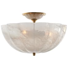 Rosehill 16" Semi-Flush with White Strie Glass by AERIN