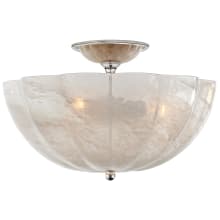 Rosehill 16" Semi-Flush with White Strie Glass by AERIN