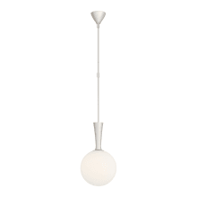 Sesia 12" Small Globe Pendant with White Glass by AERIN