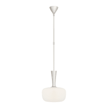 Sesia 14" Small Oval Pendant with White Glass by AERIN