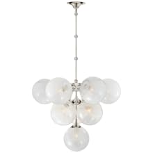 Cristol 26" Tiered Chandelier with White Strie Glass by AERIN