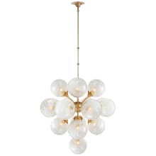 Cristol 33" Large Tiered Chandelier with White Strie Glass by AERIN