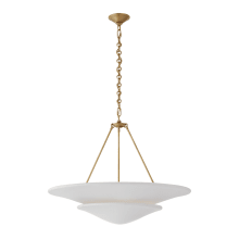 Mollino 32" Large Tiered Chandelier with Plaster White Shade by AERIN